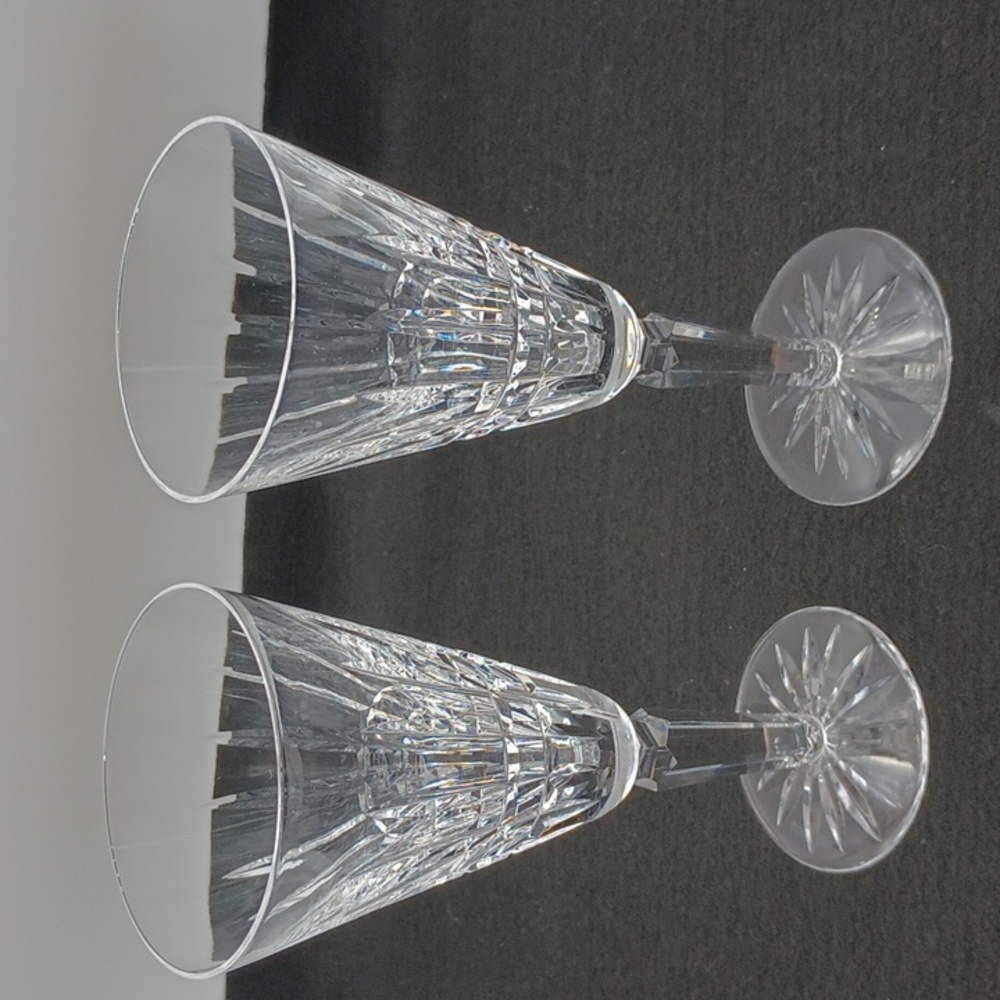 Waterford Crystal Glenmore Vintage Champagne Flutes Set of 2 No Chips Excellent